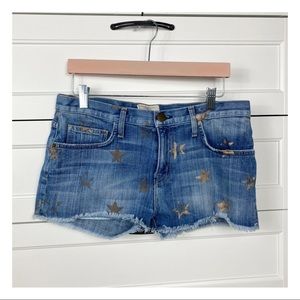 CURRENT/ELLIOTT | rose gold star denim shorts (26)